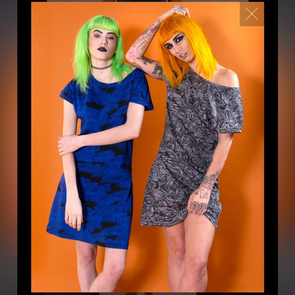 Pretty Snake Mystical Horse Trails Print Cotton Jersey Tee Shirt Dress - Medium - Picture 5 of 14